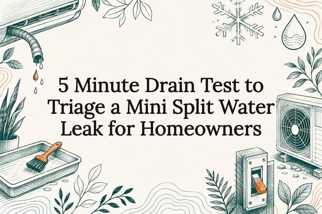 5 Minute Drain Test to Triage a Mini Split Water Leak for Homeowners